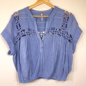 Free People Blue Blouse